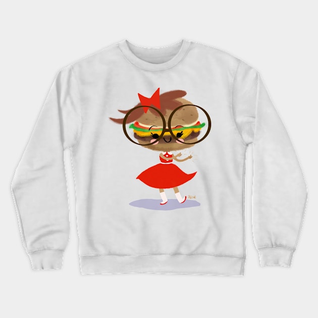 Burger Cutie Time Crewneck Sweatshirt by AronDraws